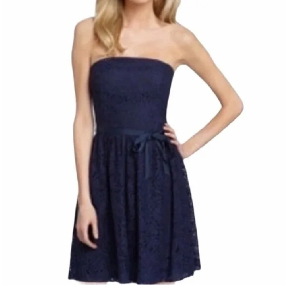 Trina Turk Zafira navy lace dress